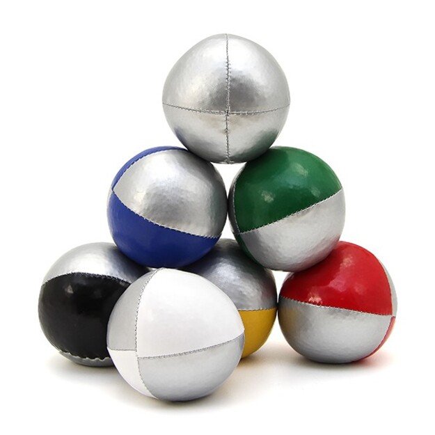 Juggle Dream 120g  "Thuds" žongliravimo kamuoliukas, dvispalvis su sidabrine spalva