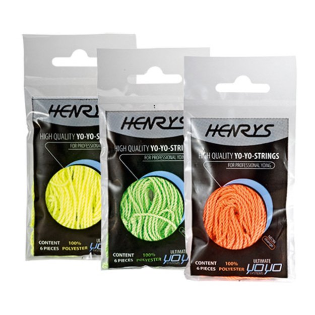 Henry's Yo-yo virvutės, neoninės (6 vnt.), 3 spalvų variantai