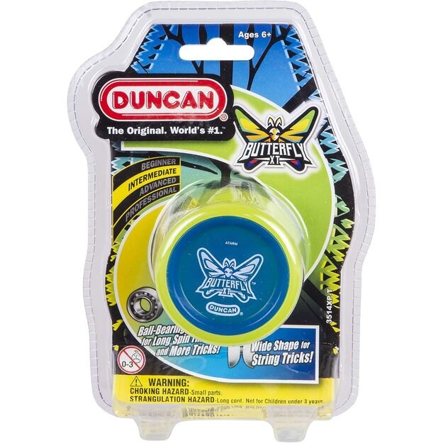 Duncan Butterfly XT guolinis yo-yo, laimo žalias/mėlynas